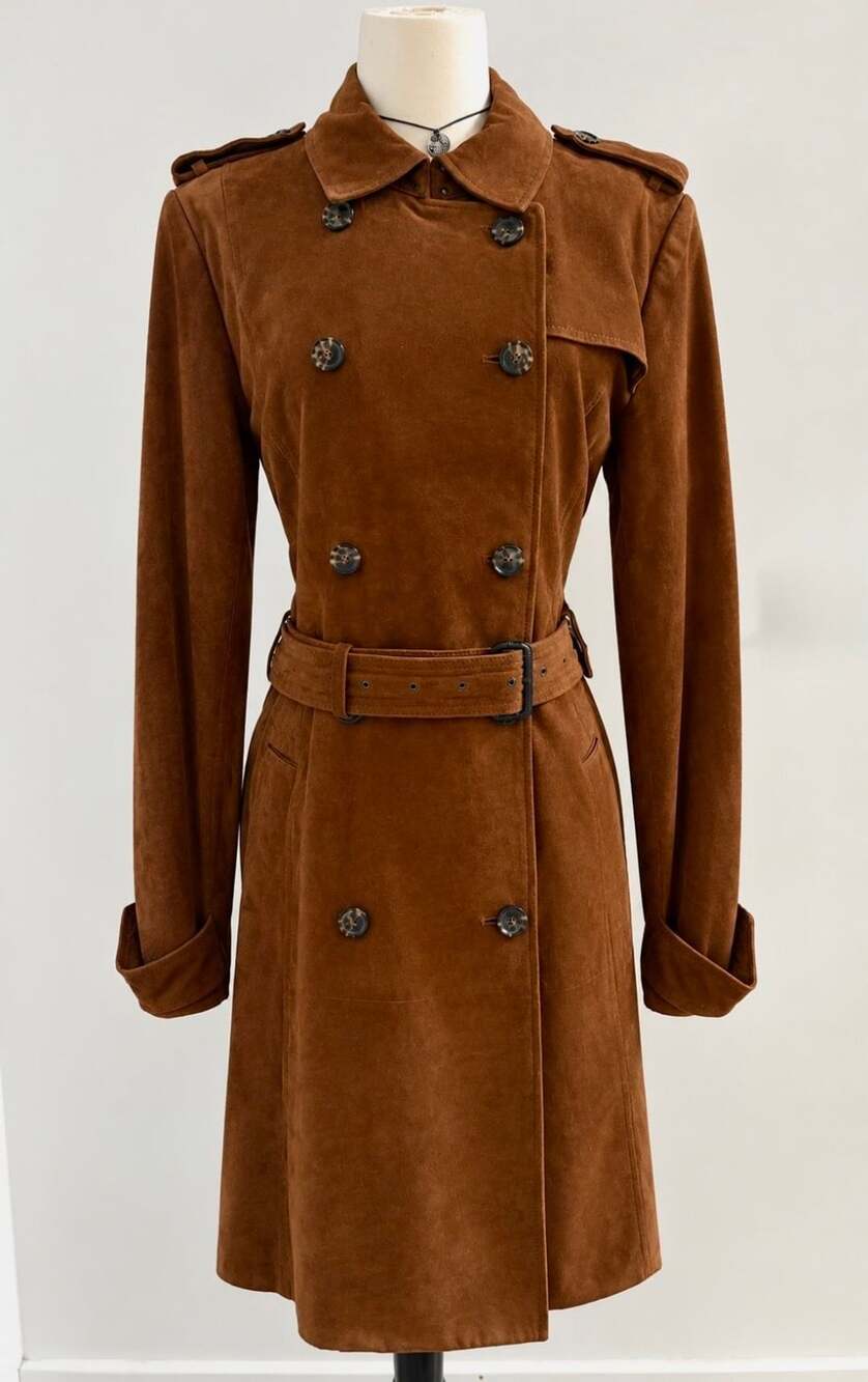 Trench Coat Banana Republic Genuine Goat Suede for Women LARGE
